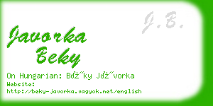 javorka beky business card
